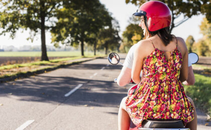 Spass beim Rollerfahren